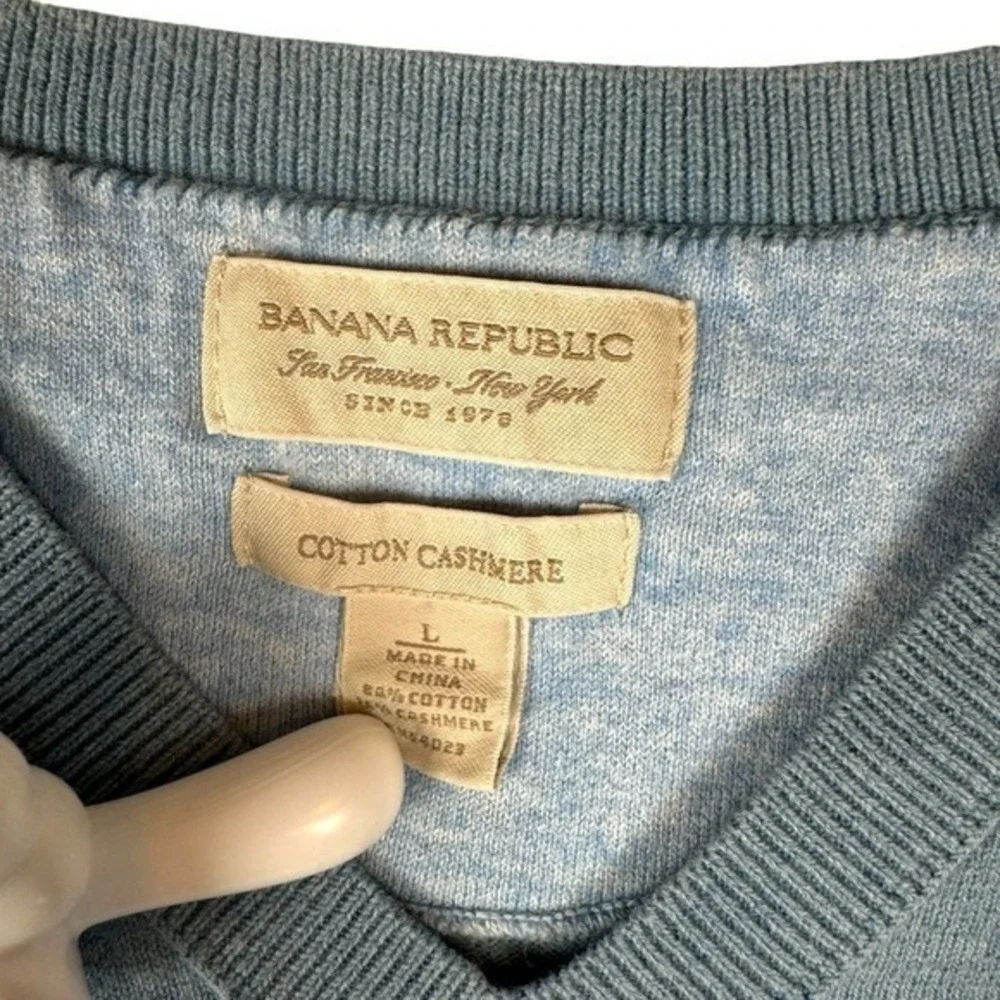 Banana Republic Cotton‎ Cashmere Argyle Mens Sweater Size Large Grandpa Preppy